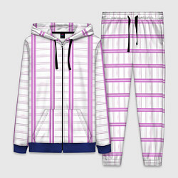 Женский костюм Color white cage pink line