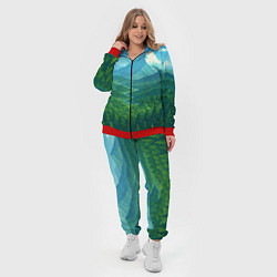 Женский 3D-костюм Горный пейзаж - пиксель арт, цвет: 3D-красный — фото 2