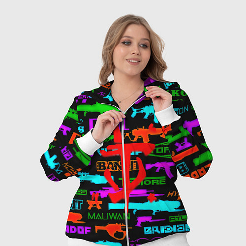 Женский костюм Doom шутер паттерн / 3D-Белый – фото 3