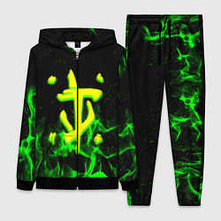 Женский 3D-костюм Doom кислотное лого огненный, цвет: 3D-черный