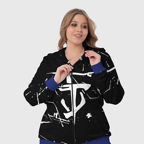 Женский костюм Doom logo штрихи / 3D-Синий – фото 3