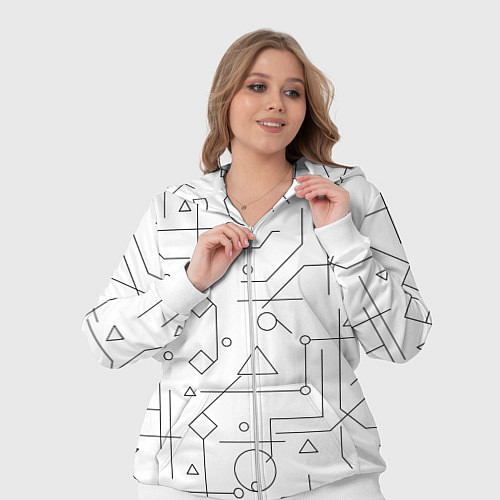 Женский костюм Техно-Геометрия на белое / 3D-Белый – фото 3