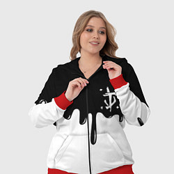 Женский 3D-костюм Doom logo жидкие краски, цвет: 3D-красный — фото 2