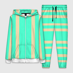 Женский костюм Color blue beige stripes