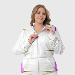 Женский 3D-костюм Color white pink yellow stripes, цвет: 3D-белый — фото 2