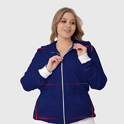 Женский 3D-костюм Color blue red stripes, цвет: 3D-белый — фото 2