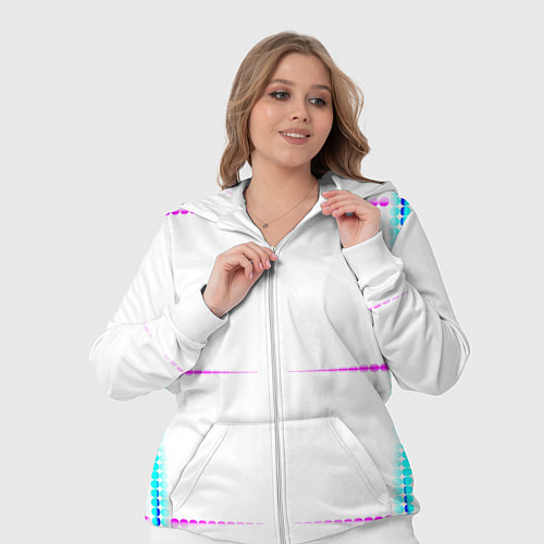 Женский костюм Color white blue pink stripes / 3D-Белый – фото 3