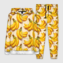 Женский 3D-костюм Банановые связки паттерн, цвет: 3D-белый