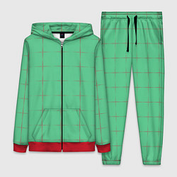 Женский 3D-костюм Color green stripes, цвет: 3D-красный