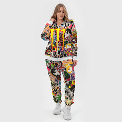 Женский 3D-костюм Monster energy stikers logo, цвет: 3D-белый — фото 2