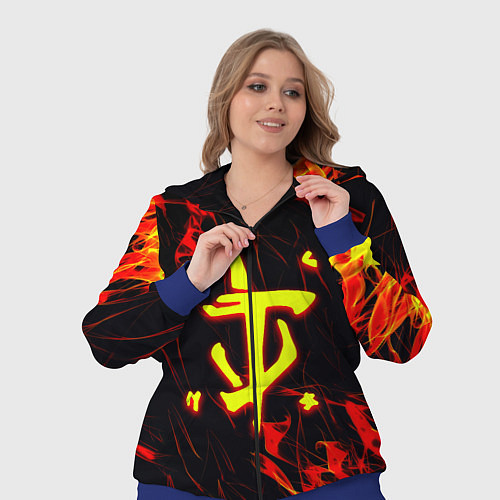 Женский костюм Doom огненные искры / 3D-Синий – фото 3