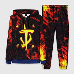 Женский 3D-костюм Doom огненные искры, цвет: 3D-синий