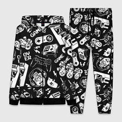 Женский 3D-костюм Retro gamer pattern, цвет: 3D-черный