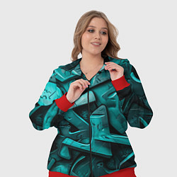 Женский 3D-костюм Зеленая абстракция в стиле художника, цвет: 3D-красный — фото 2
