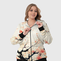 Женский 3D-костюм Чёрное дерево с цветами абстракция, цвет: 3D-черный — фото 2