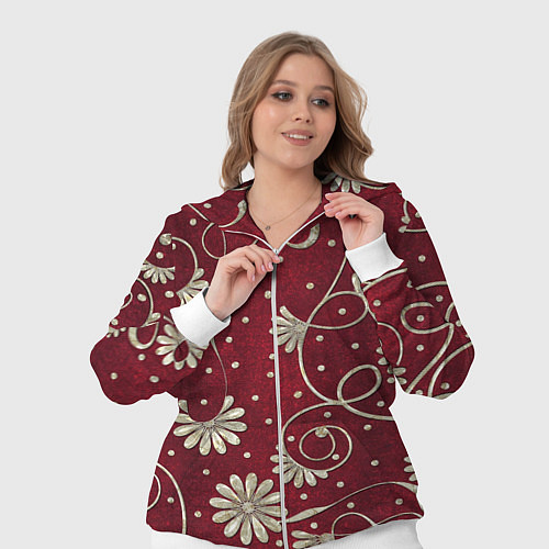 Женский костюм Красный бархат / 3D-Белый – фото 3