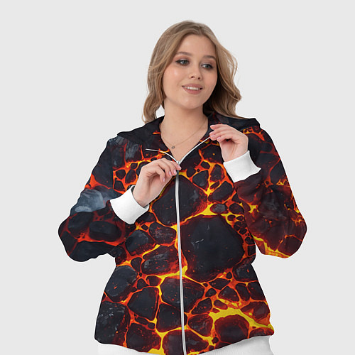 Женский костюм Огненная лава вулкана / 3D-Белый – фото 3