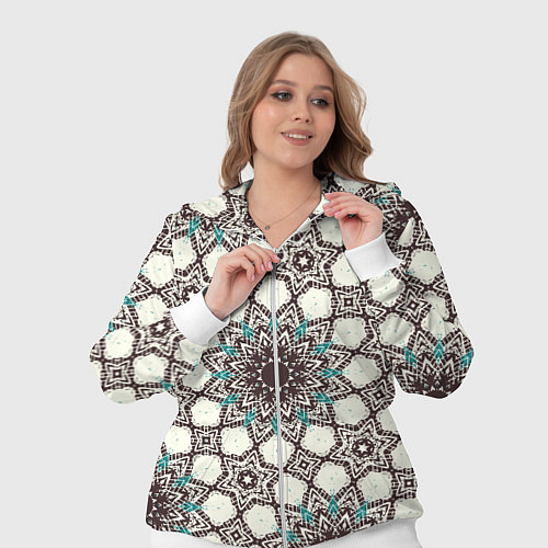 Женский костюм Калейдоскоп из цветочных звезд / 3D-Белый – фото 3