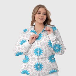 Женский 3D-костюм Цветочно-геометрический узор, цвет: 3D-белый — фото 2