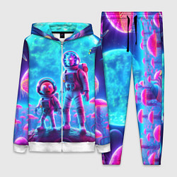 Женский 3D-костюм Космонавты Рик и Морти на планете неоновых грибов, цвет: 3D-белый