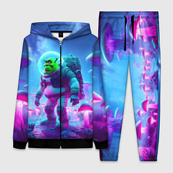 Женский 3D-костюм Шрек бравый космонавт на планете неоновых грибов, цвет: 3D-черный