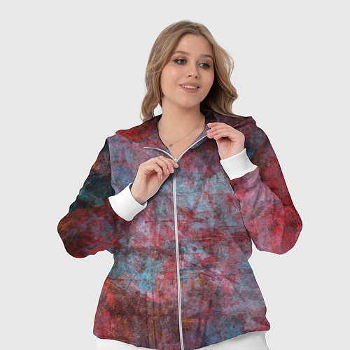 Женский костюм Абстракция - red rust on blue / 3D-Белый – фото 3