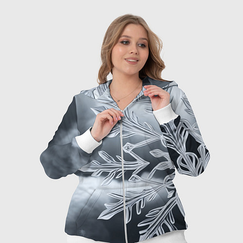 Женский костюм Снежинка на черно белое / 3D-Белый – фото 3