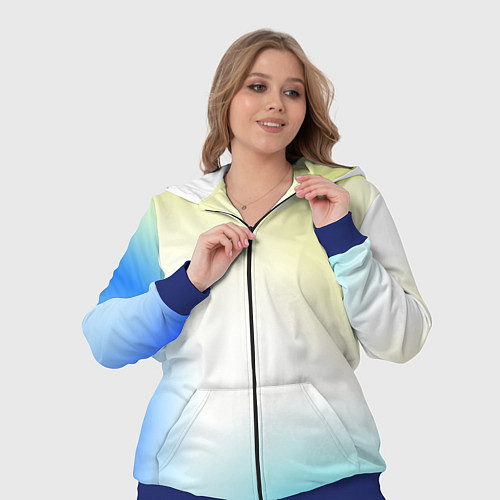 Женский костюм Color yellow blue white / 3D-Синий – фото 3