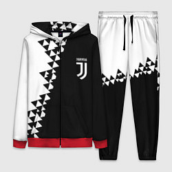 Женский 3D-костюм Juventus черно белая геометрия текстура, цвет: 3D-красный