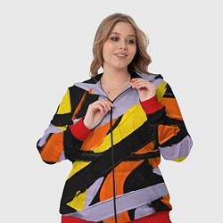 Женский 3D-костюм Полоски краски абстракция, цвет: 3D-красный — фото 2