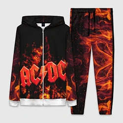 Женский 3D-костюм AC/DC Flame, цвет: 3D-белый