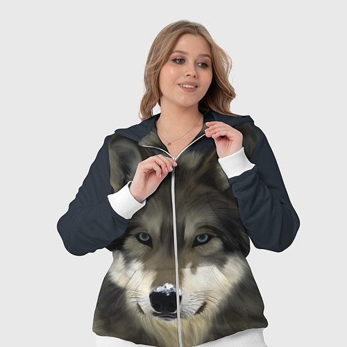 Женский костюм Зимний волк / 3D-Белый – фото 3