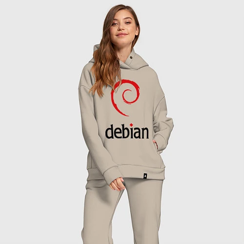 Женский костюм оверсайз Debian / Миндальный – фото 2