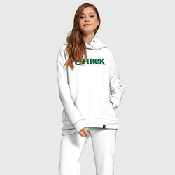 Женский костюм оверсайз Shrek: Logo, цвет: белый — фото 2