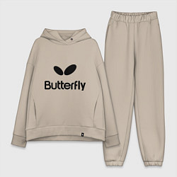 Женский костюм оверсайз Butterfly Logo, цвет: миндальный