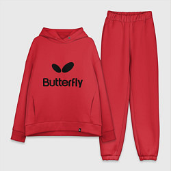 Женский костюм оверсайз Butterfly Logo, цвет: красный