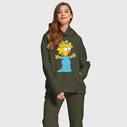 Женский костюм оверсайз Maggie Simpson, цвет: хаки — фото 2