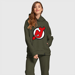 Женский костюм оверсайз New Jersey Devils, цвет: хаки — фото 2