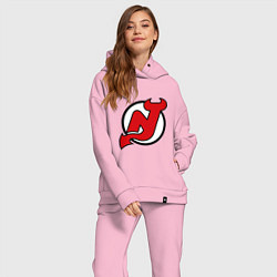 Женский костюм оверсайз New Jersey Devils цвета светло-розовый — фото 2