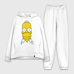 Женский костюм оверсайз Homer Face, цвет: белый