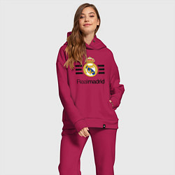 Женский костюм оверсайз Real Madrid Lines, цвет: маджента — фото 2