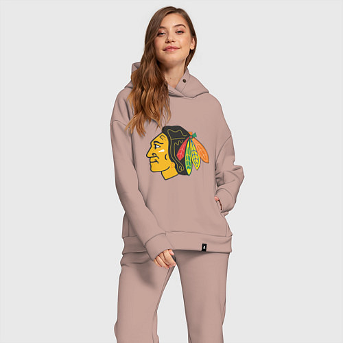 Женский костюм оверсайз Chicago Blackhawks / Пыльно-розовый – фото 2