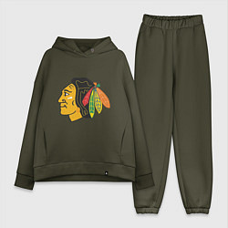 Женский костюм оверсайз Chicago Blackhawks, цвет: хаки