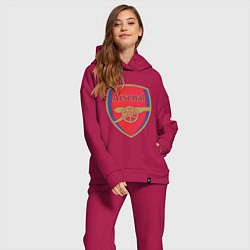 Женский костюм оверсайз Arsenal FC, цвет: маджента — фото 2