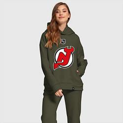 Женский костюм оверсайз New Jersey Devils: Kovalchuk 17, цвет: хаки — фото 2