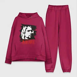 Женский костюм оверсайз Nirvana: Kurt Cobain, цвет: маджента