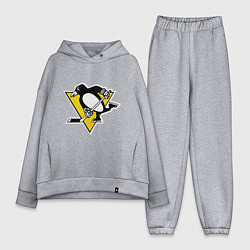 Женский костюм оверсайз Pittsburgh Penguins, цвет: меланж