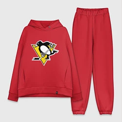 Женский костюм оверсайз Pittsburgh Penguins, цвет: красный