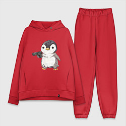 Женский костюм оверсайз Пингвин с пистолетом