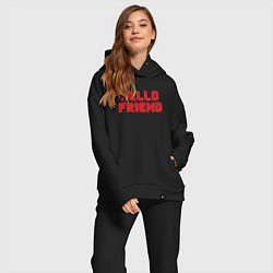 Женский костюм оверсайз Hello Friend, цвет: черный — фото 2